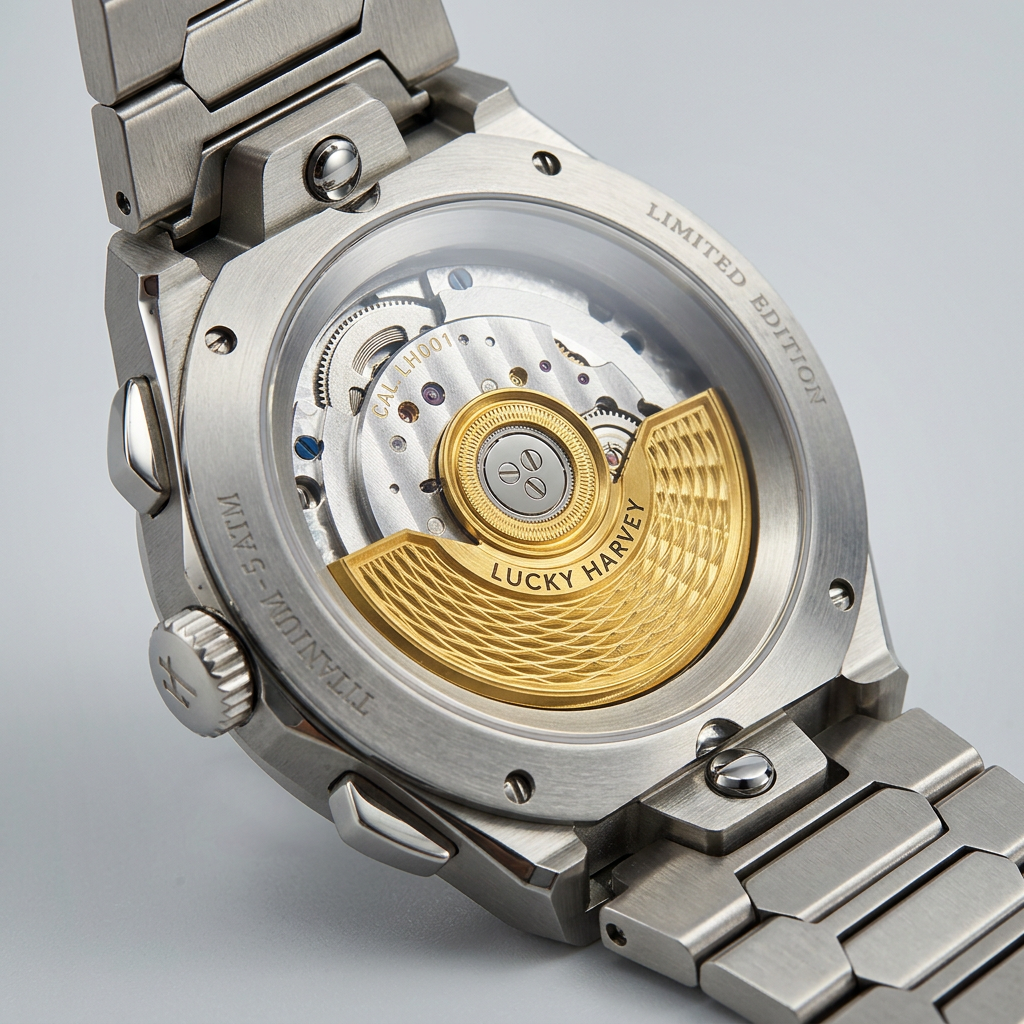 Lucky Harvey ZLS403 - Men - caseback technical macro detail