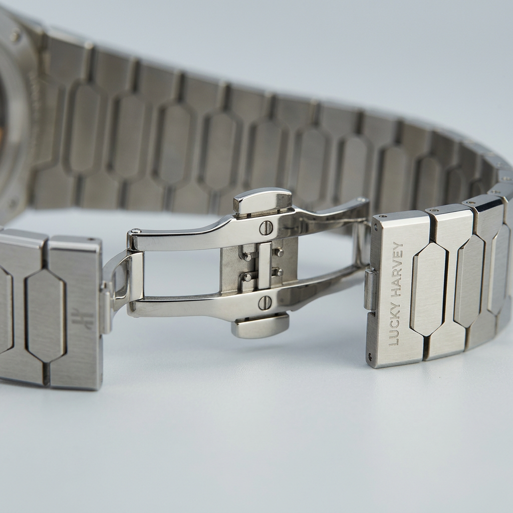 Lucky Harvey ZLS403 - Men - steel bracelet, open clasp, brushed, polished