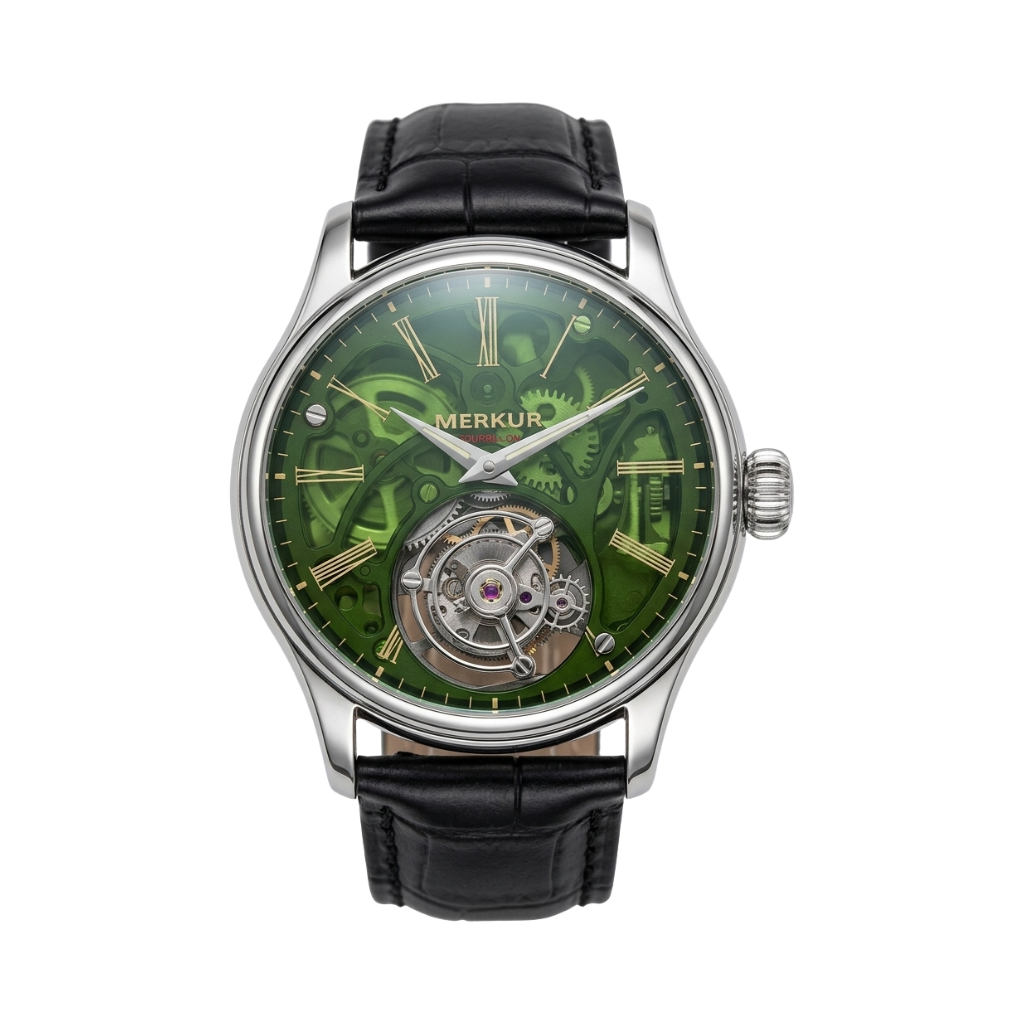 MERKUR Tourbillon - green dial front view packshot