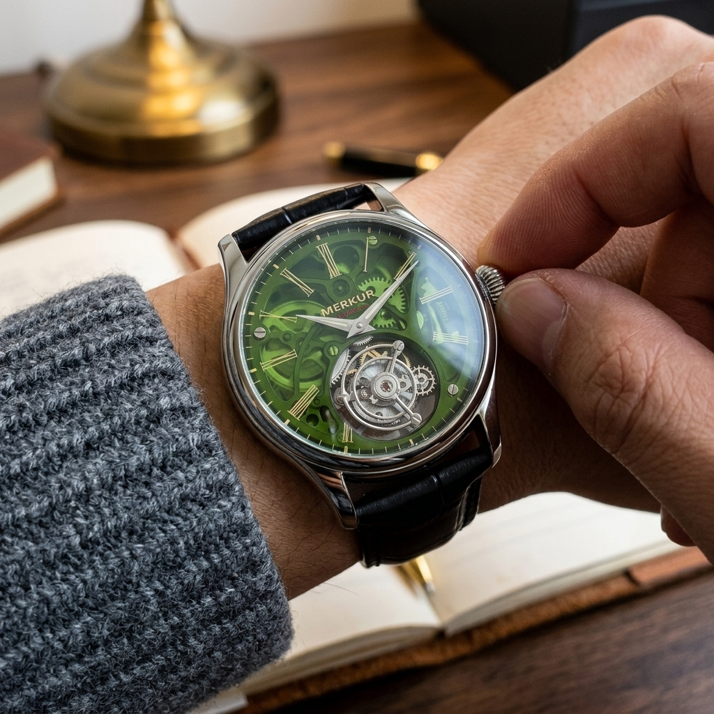 MERKUR Tourbillon - wrist shot lifestyle