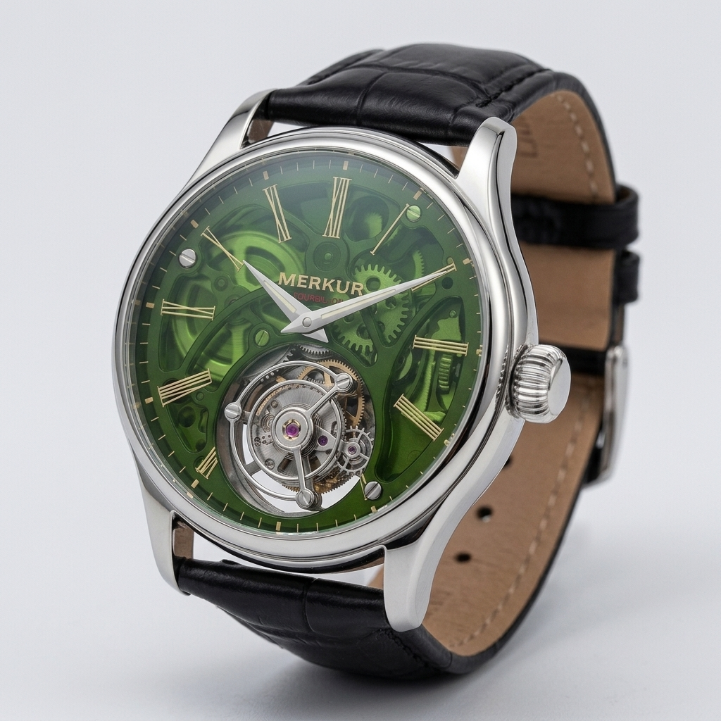 MERKUR Tourbillon - three-quarter case view