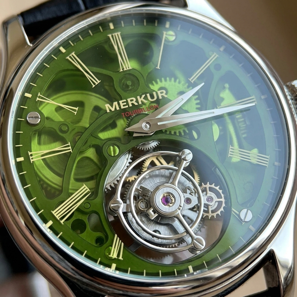 MERKUR Tourbillon - dial macro detail