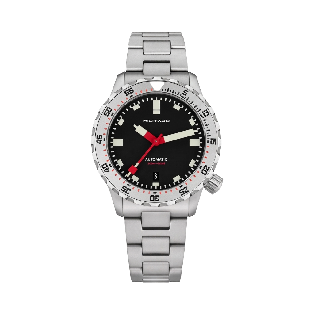 MILITADO ML20 - black dial date front view packshot