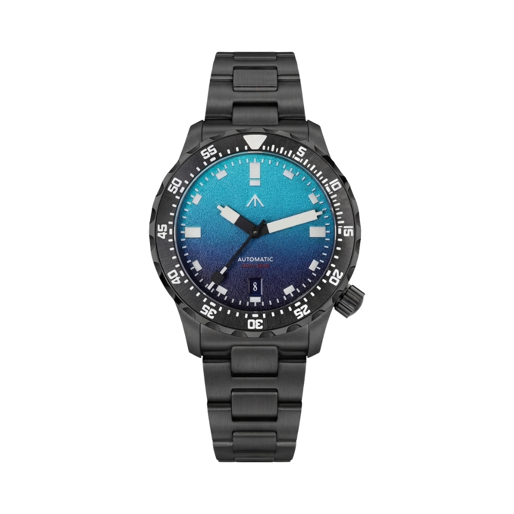 MILITADO ML20 - black pvd gradient blue dial front view packshot