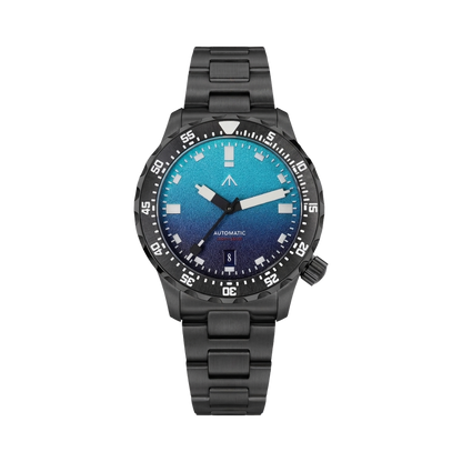 MILITADO ML20 - black pvd gradient blue dial front view packshot
