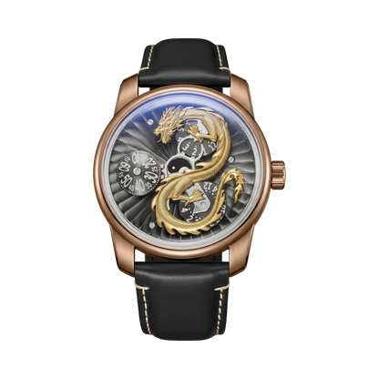 OBLVLO DRAGON-N - rose gold gold dragon front view packshot