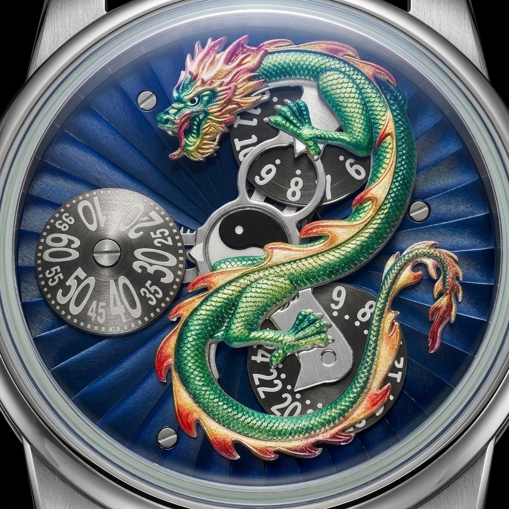 OBLVLO DRAGON-N - dial macro detail