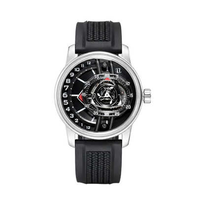 OBLVLO TM-GF - silver black dial front view packshot