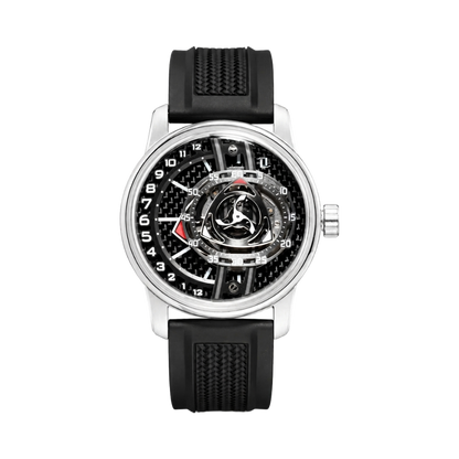 OBLVLO TM-GF - silver carbon dial front view packshot