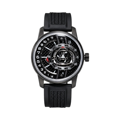 OBLVLO TM-GF - black carbon dial front view packshot