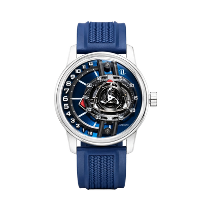 OBLVLO TM-GF - silver blue dial front view packshot