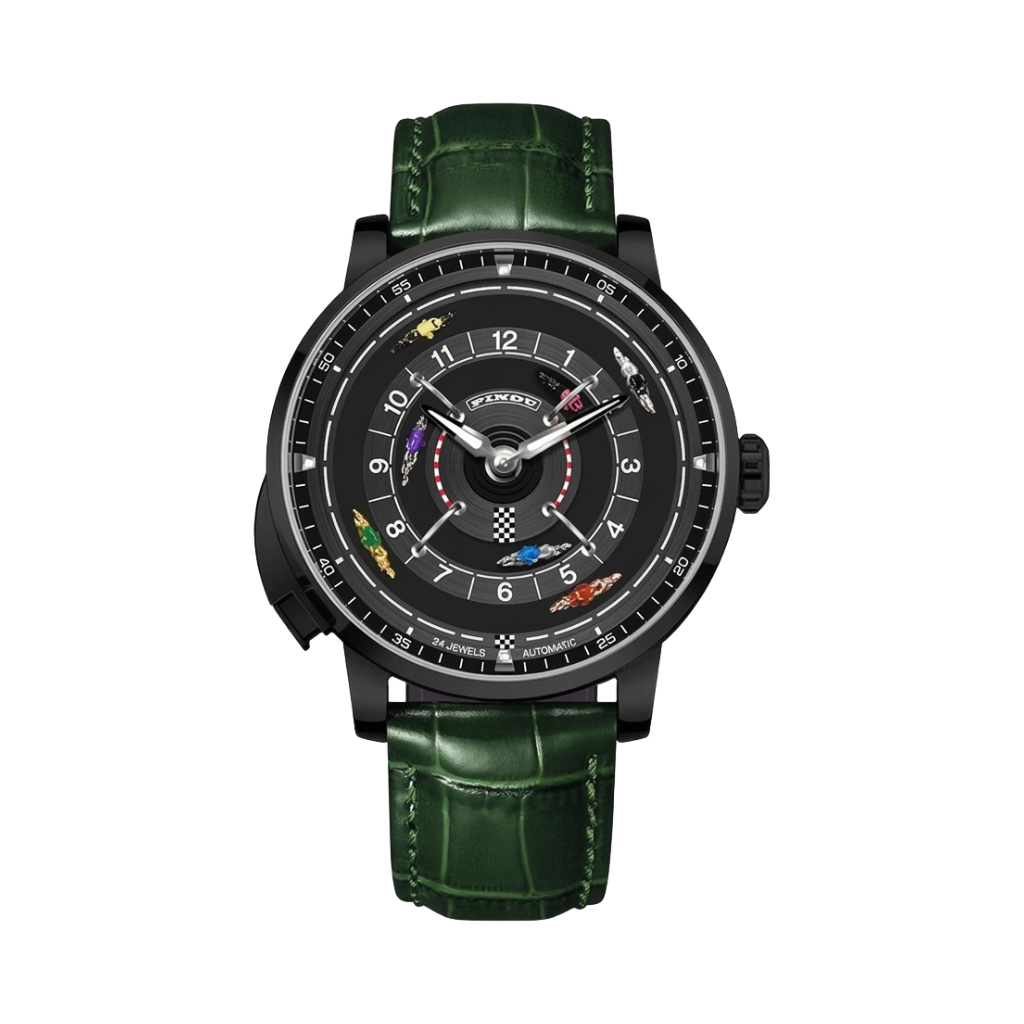 PINDU 6652 - black case black dial front view packshot