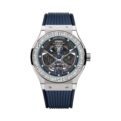 PINDU P6552 - crystal bezel blue strap front view packshot