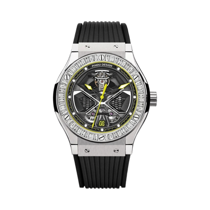 PINDU P6552 - crystal bezel black strap front view packshot