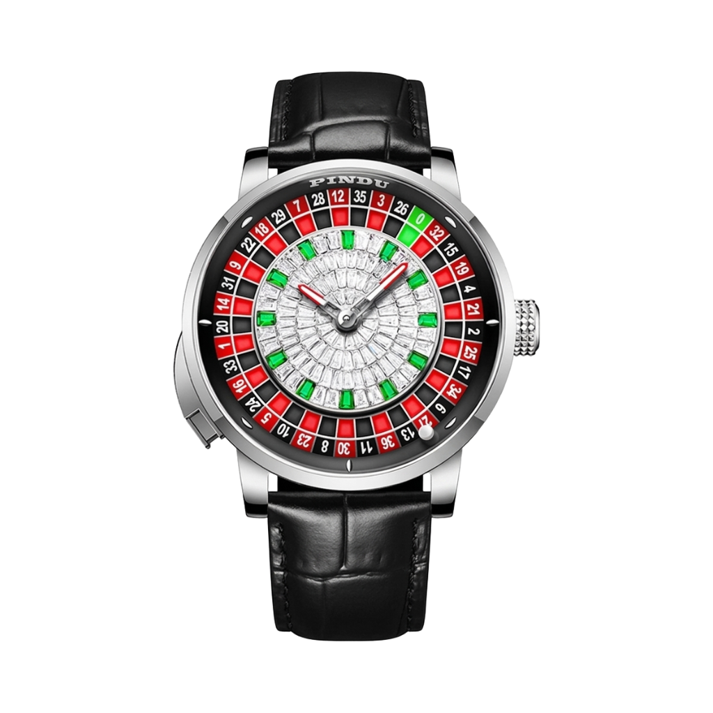 PINDU P6628 - silver case white dial front view packshot
