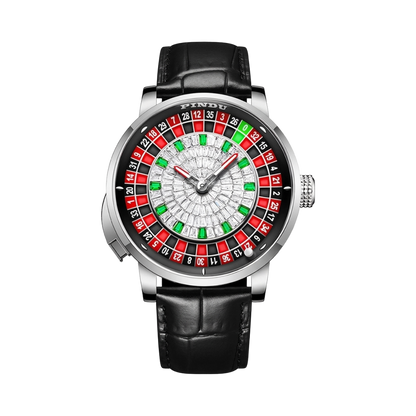 PINDU P6628 - silver case white dial front view packshot