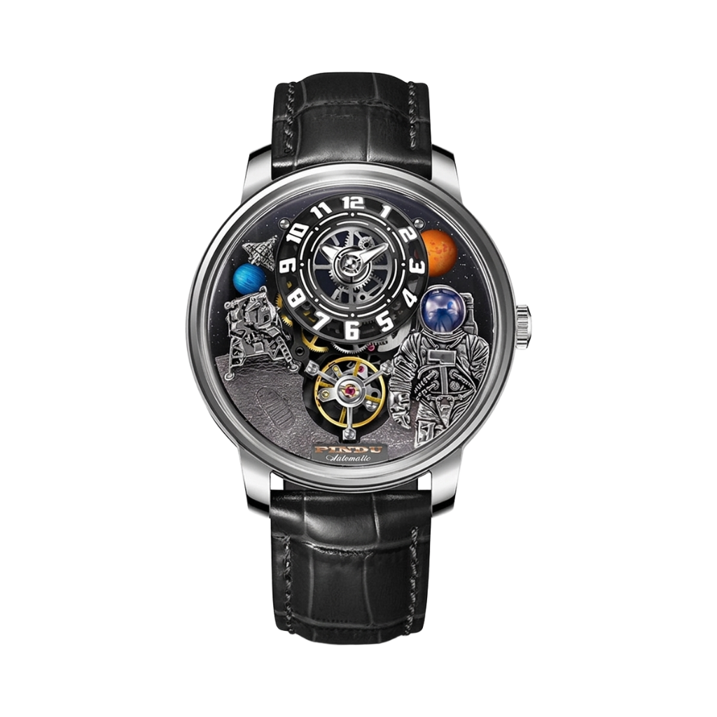 PINDU P6630 - silver black strap front view packshot
