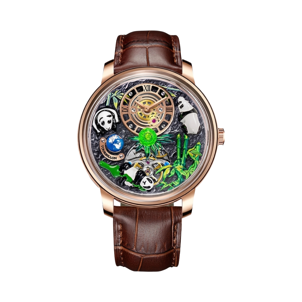 PINDU P6631 - rose gold brown strap front view packshot