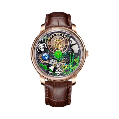 PINDU P6631 - rose gold brown strap front view packshot