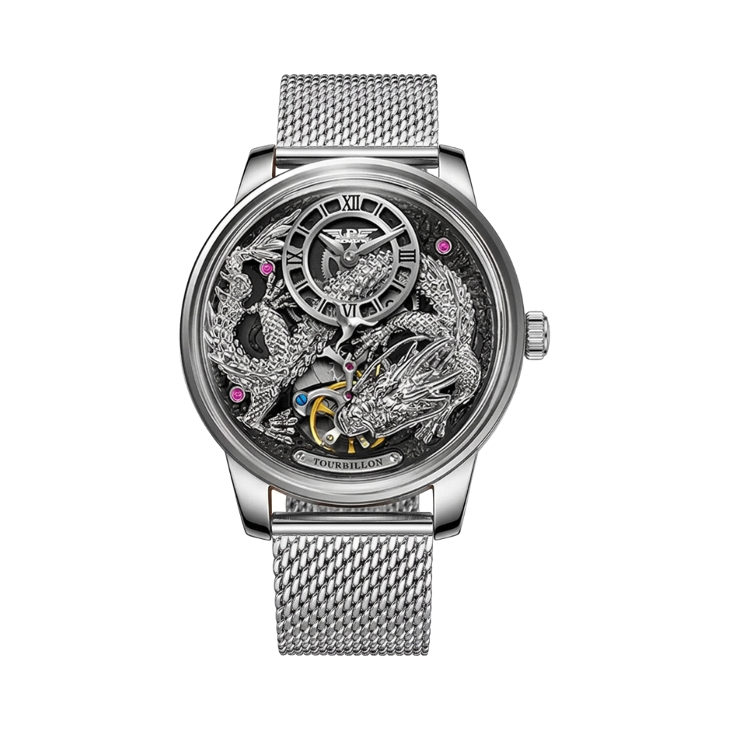 PINDU PD6632 - silver dragon front view packshot