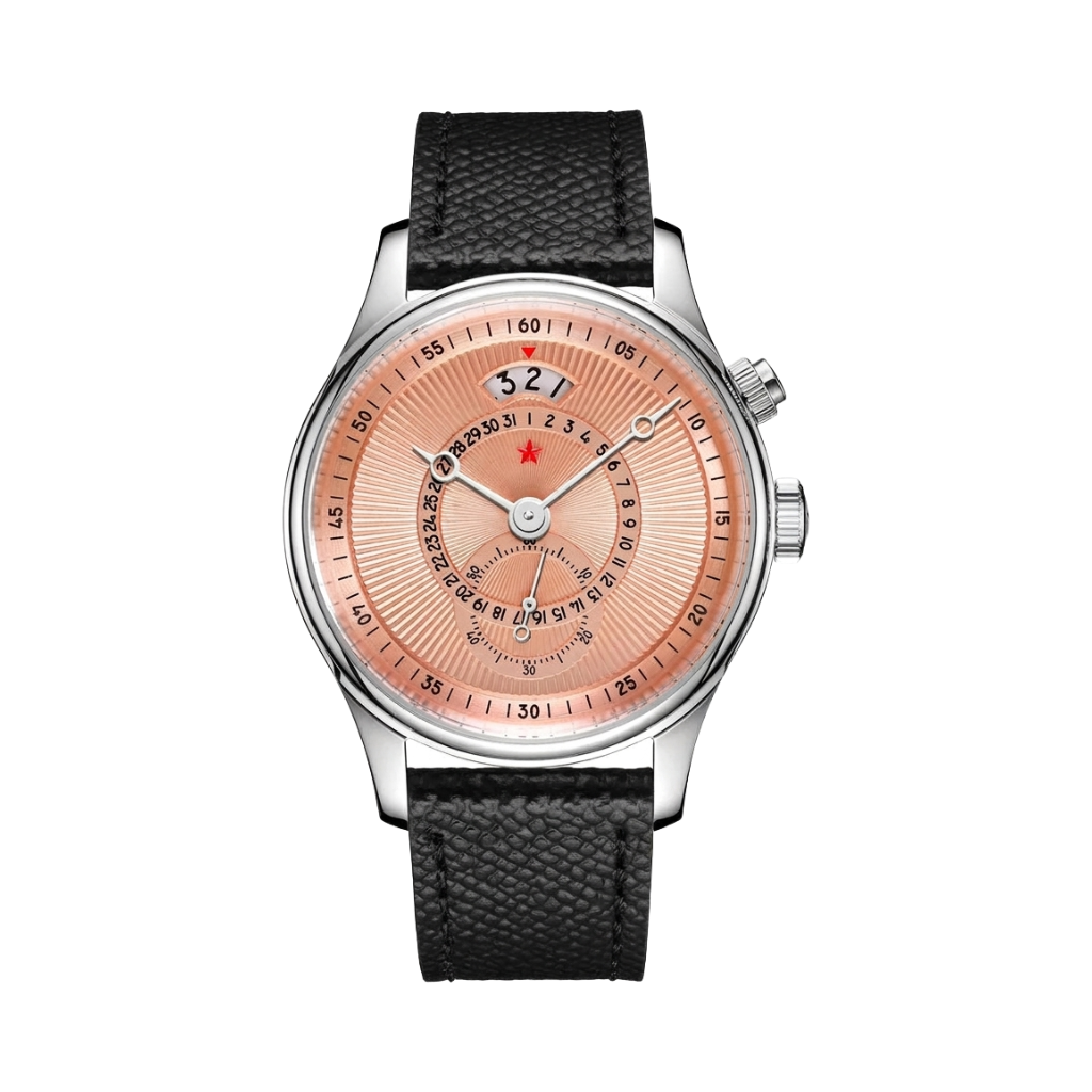 RED STAR Automatic 40mm - salmon pink front view packshot
