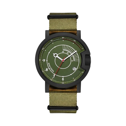 REEF TIGER RGA9035 - black case green dial front view packshot