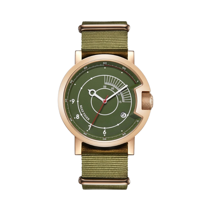 REEF TIGER RGA9035 - rose gold case green dial front view packshot