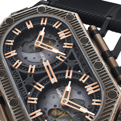 CRONUSART CM025-008 Men's Automatic Mechanical Dual Time Wristwatch breitvacher