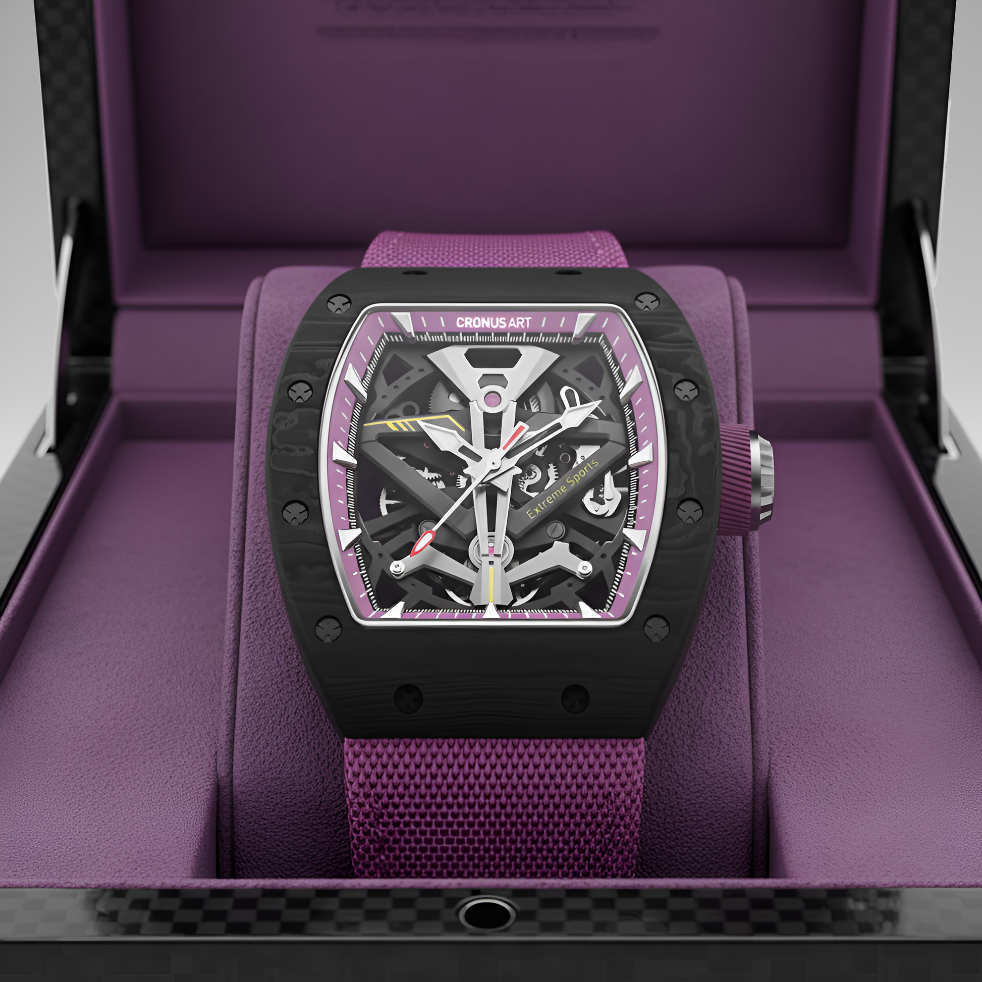 CRONUSART CM002-083 - Men's Automatic Watch Carbon Fiber Tonneau breitvacher