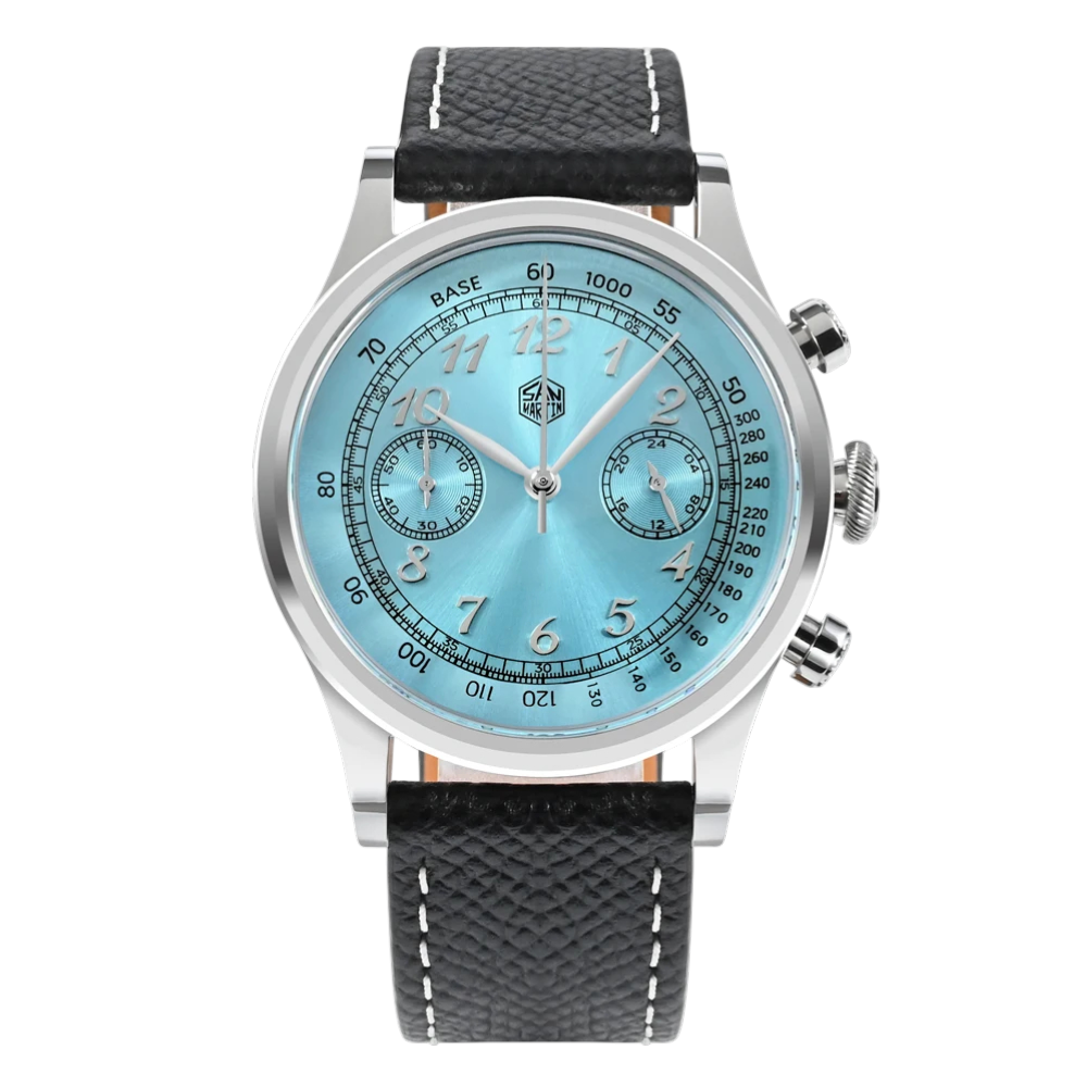 San Martin SN0101-G-JS-1 - Automatic Chronograph Watch Black Strap Edition