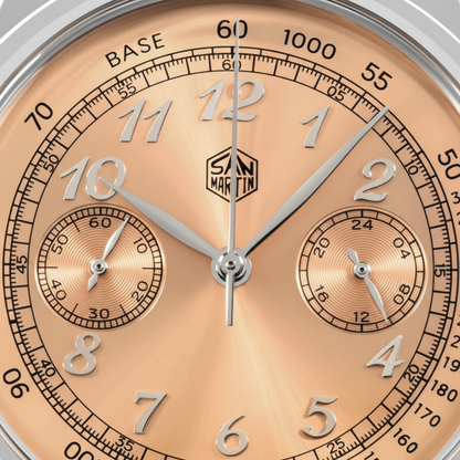 San Martin SN0101-G-JS-1 - detailed orange dial, sub-dials