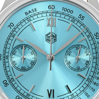 San Martin SN0101-G-JS-1 - blue dial detail, chrono