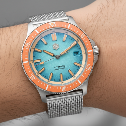 San Martin SN0118 - Autom - on wrist, orange