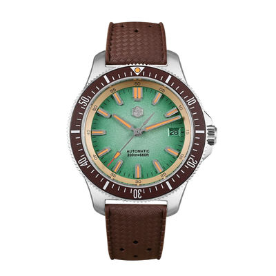 San Martin SN0118-G - Cri - green dial, brown strap