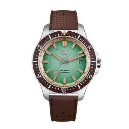 San Martin SN0118-G - Cri - green dial, brown strap