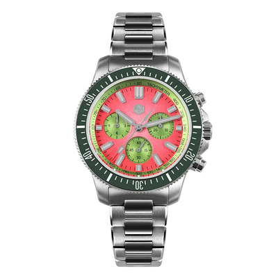 San Martin SL4801 - Chron - red dial green bezel