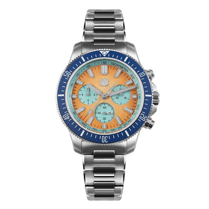 San Martin Chronograph Diver 40mm automatic chronograph worn on wrist.