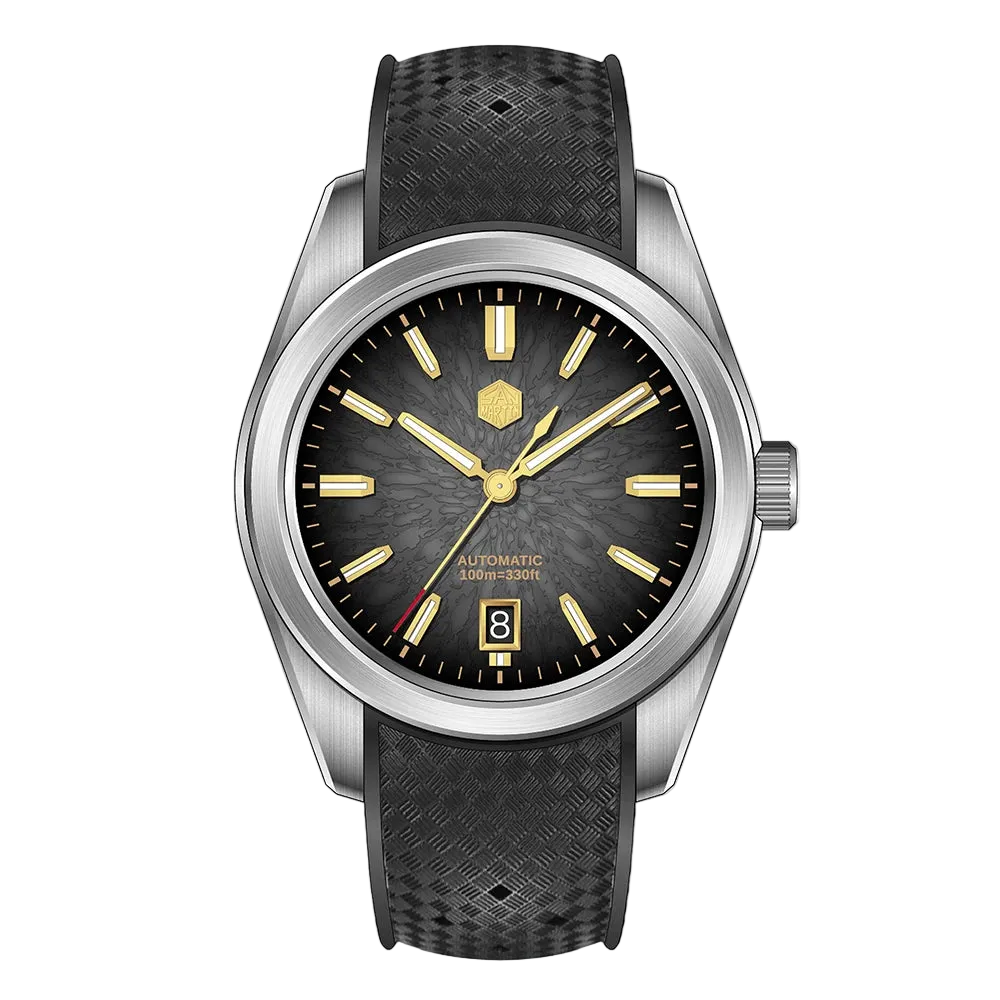 San Martin SN0144-GS - Dragon Scale Dial Automatic Watch for Men Rubber Strap Edition