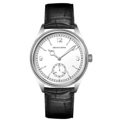 Specht & Söhne SP-1908 - - white dial, black strap