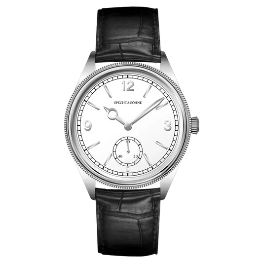 Specht & Söhne SP-1908 - - white dial, black strap