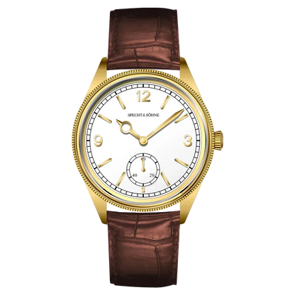 Specht & Söhne SP-1908 - - gold, white dial, strap
