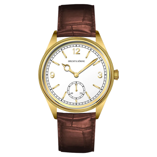 Specht & Söhne SP-1908 - - gold, white dial, strap