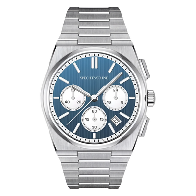 Specht & Söhne SP0005 - M - smooth blue dial, front