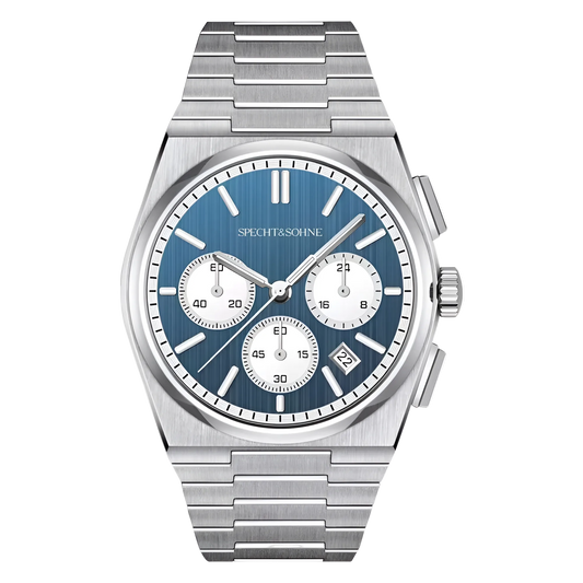 Specht & Söhne SP0005 - M - smooth blue dial, front