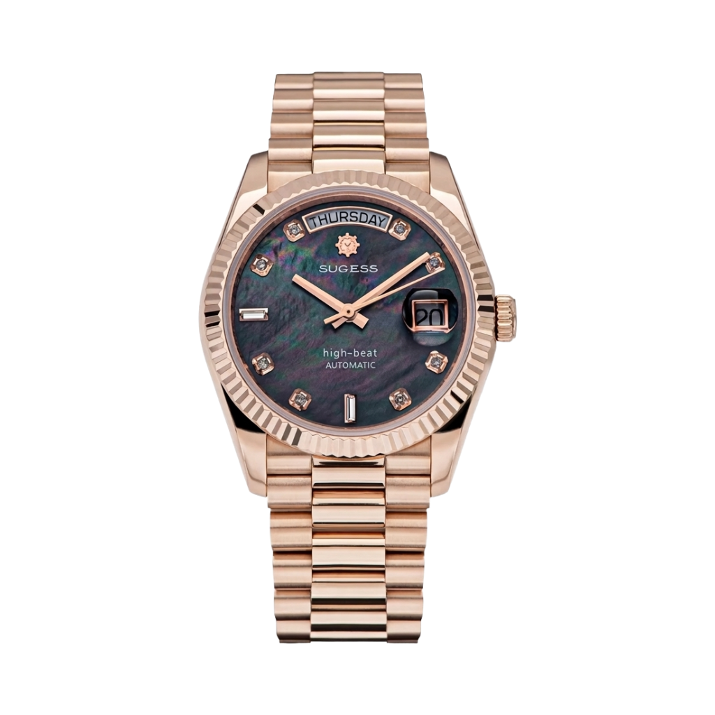 SUGESS S449 - black mother-of-pearl dial front view packshot