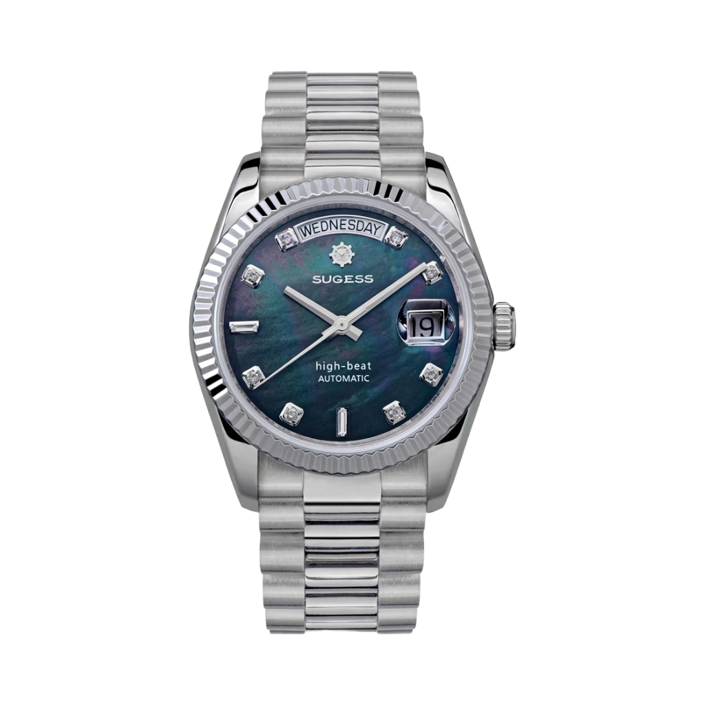 SUGESS S449 - black mother-of-pearl dial front view packshot