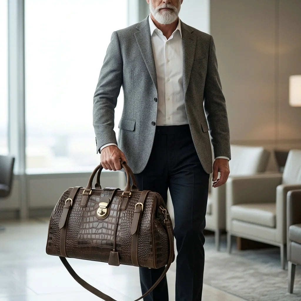 Tiding 6625 — Brown Genui - Brown, Genuine Leather, Premium Briefcase