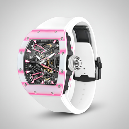 CRONUSART CM002-038B Men’s Tourbillon Watch Tonneau Carbon Fiber Case Mechanical Wristwatch breitvacher