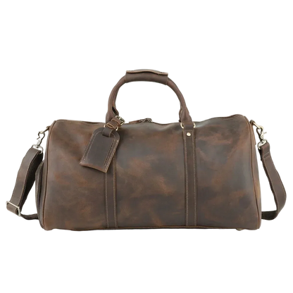 Vintage Duffel Bag — dark brown shoulder strap