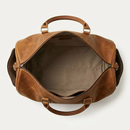 Vintage Duffel Bag — empty open interior view